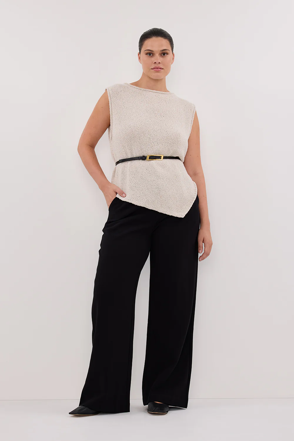 ALTHEA STONE ASYM KNIT TOP - Image 7