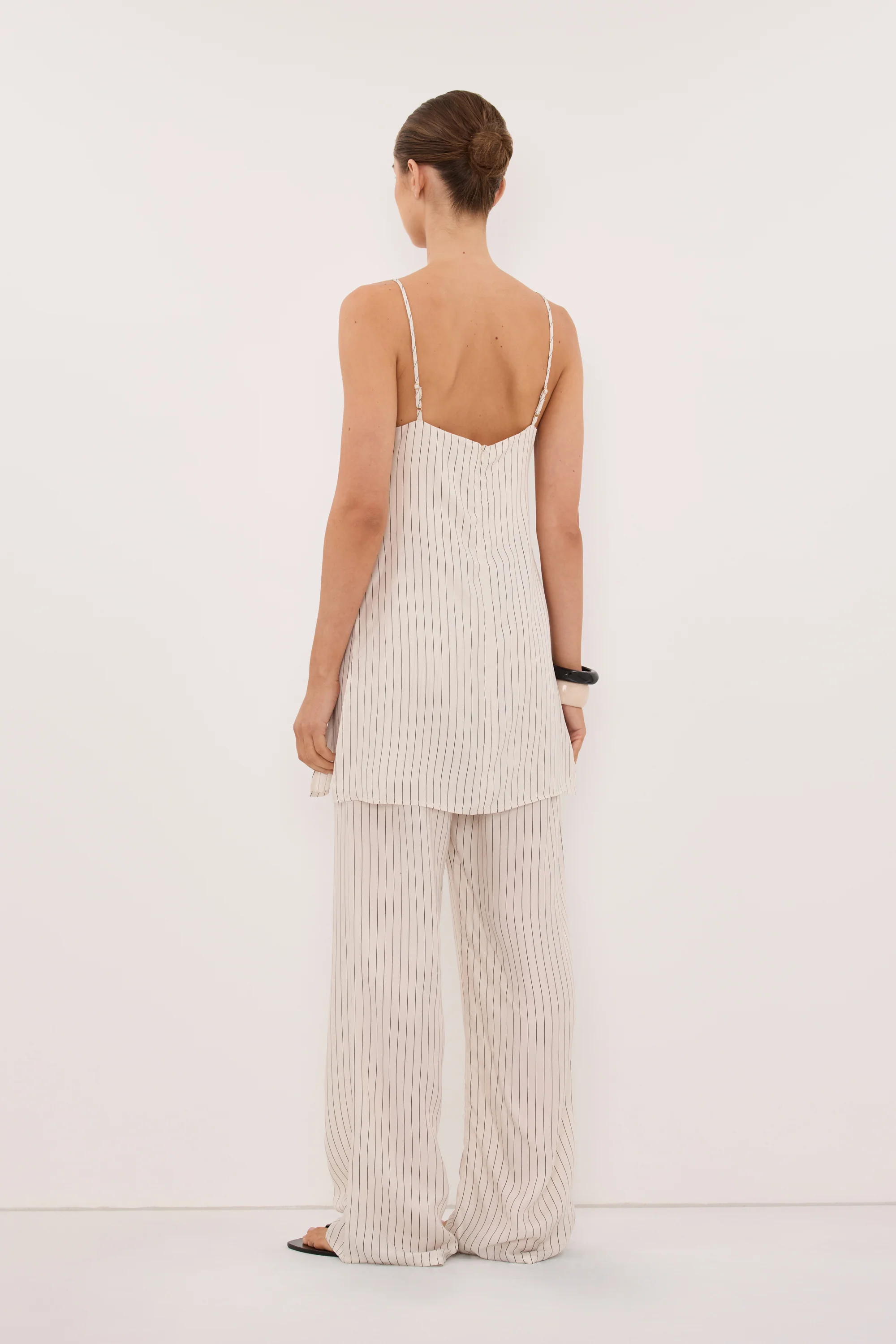 AMARA CREAM STRIPE CUPRO CAMI TOP - Image 4