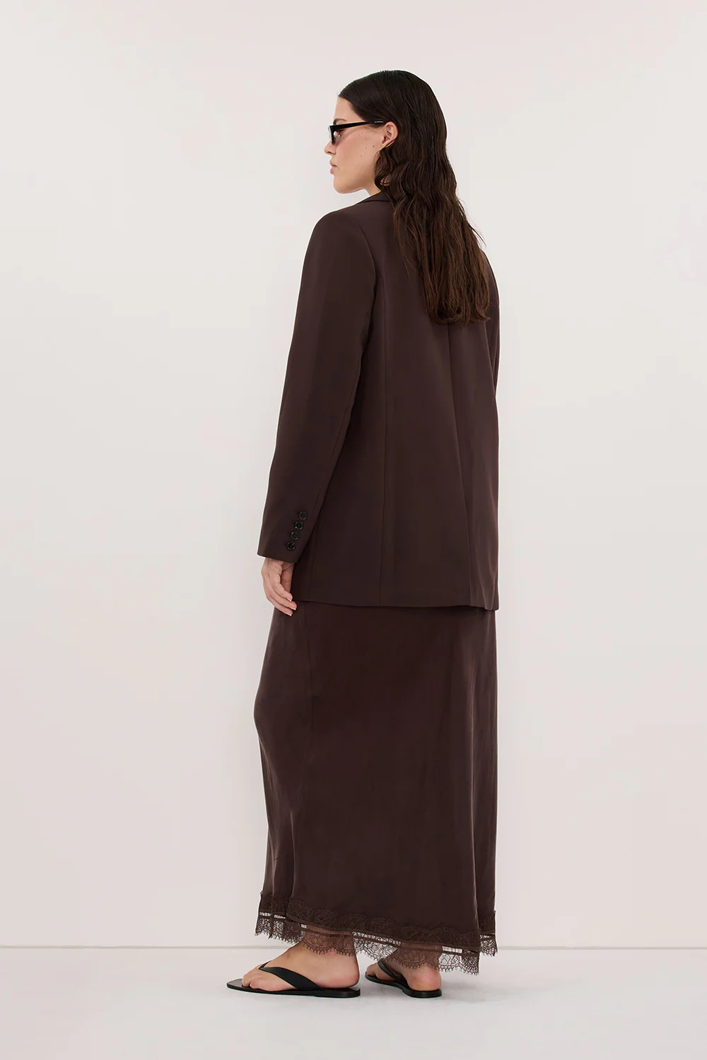 ANDREA PLUM CHOC CUPRO MIDI SKIRT - Image 11
