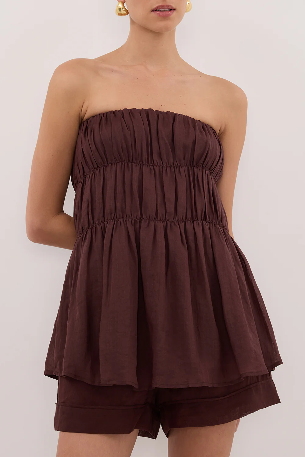 ARTIE WALNUT RAMIE STRAPLESS TOP - Image 5