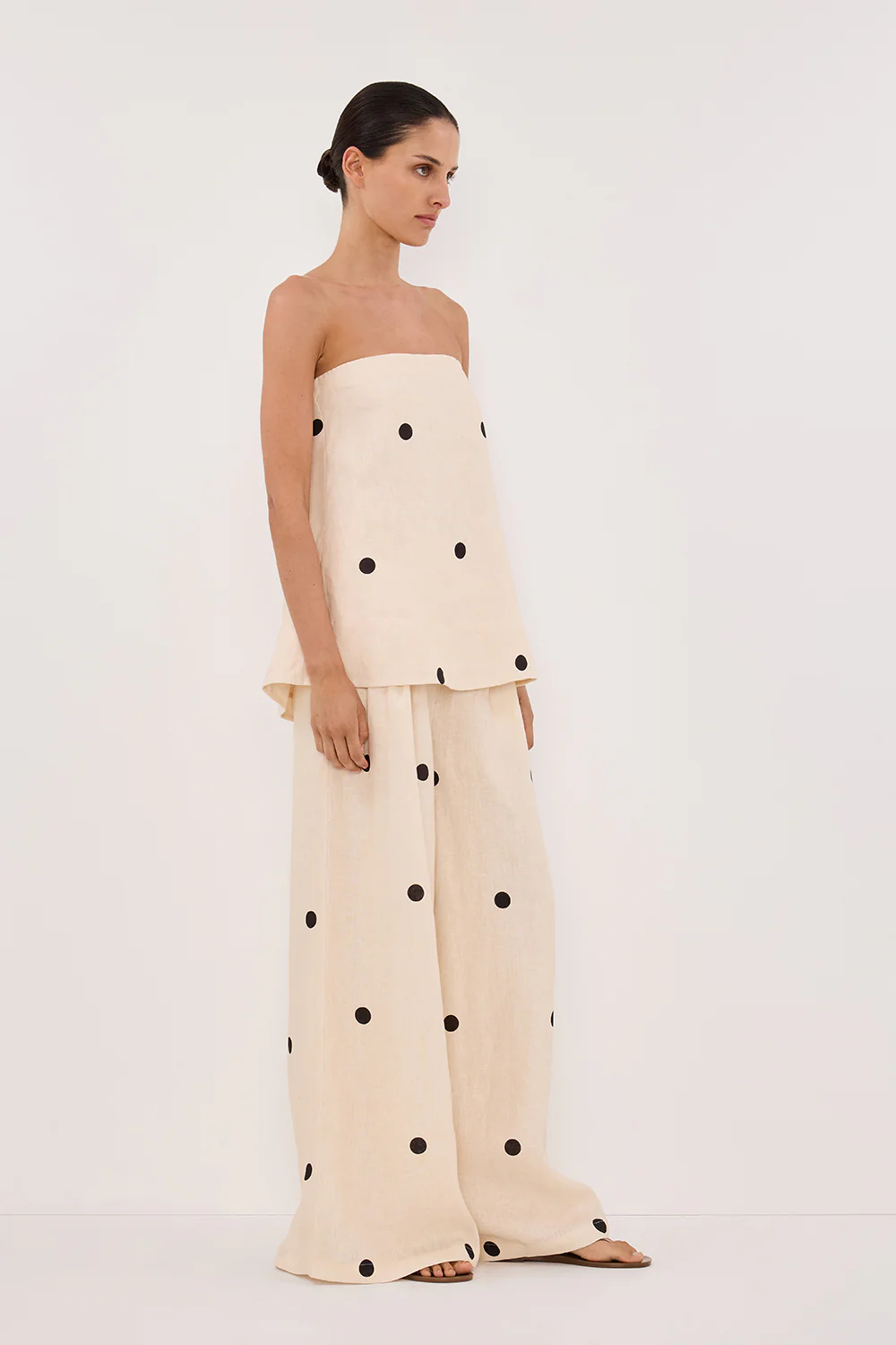 BEVERLY CREAM SPOT STRAPLESS TOP - Image 3