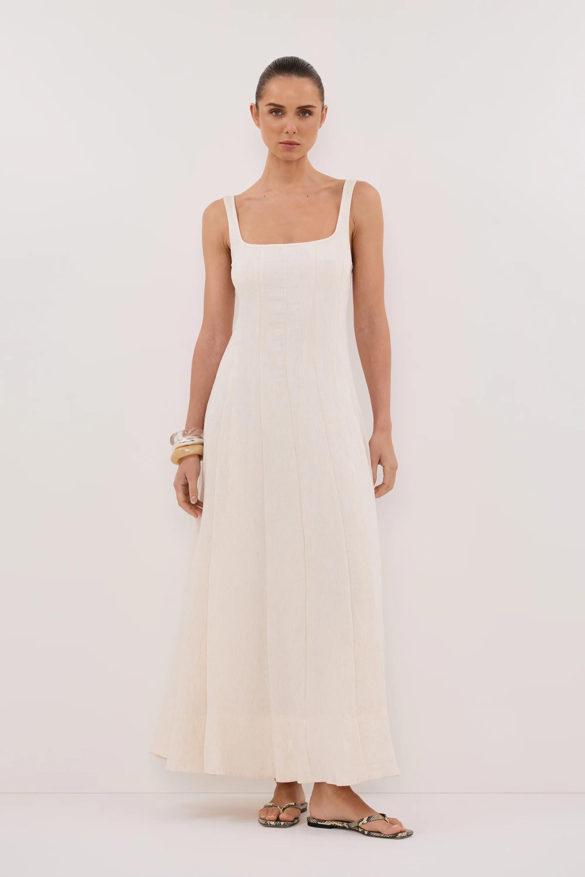 CANNE CREAM MIDI DRESS