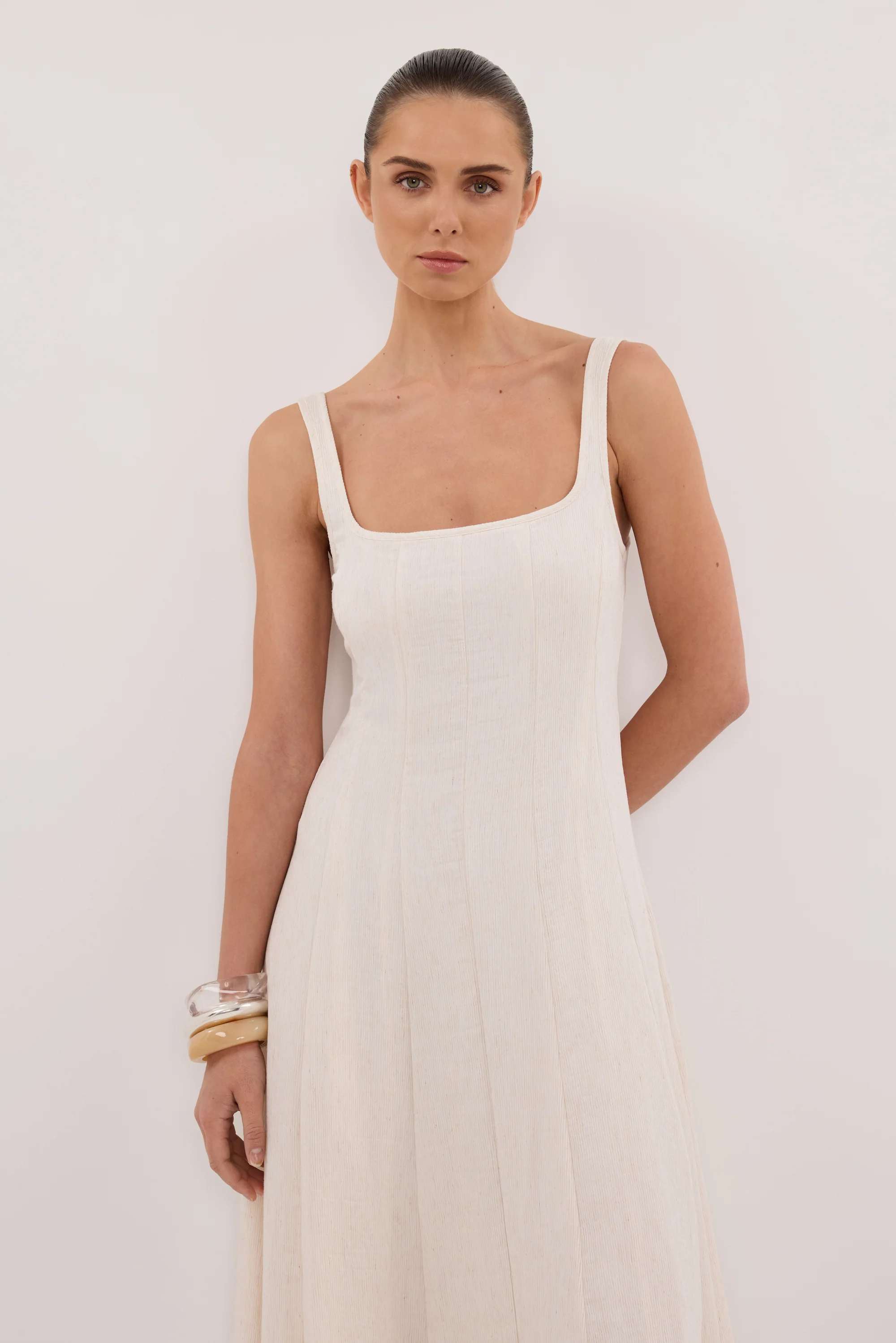 CANNE CREAM MIDI DRESS - Image 2