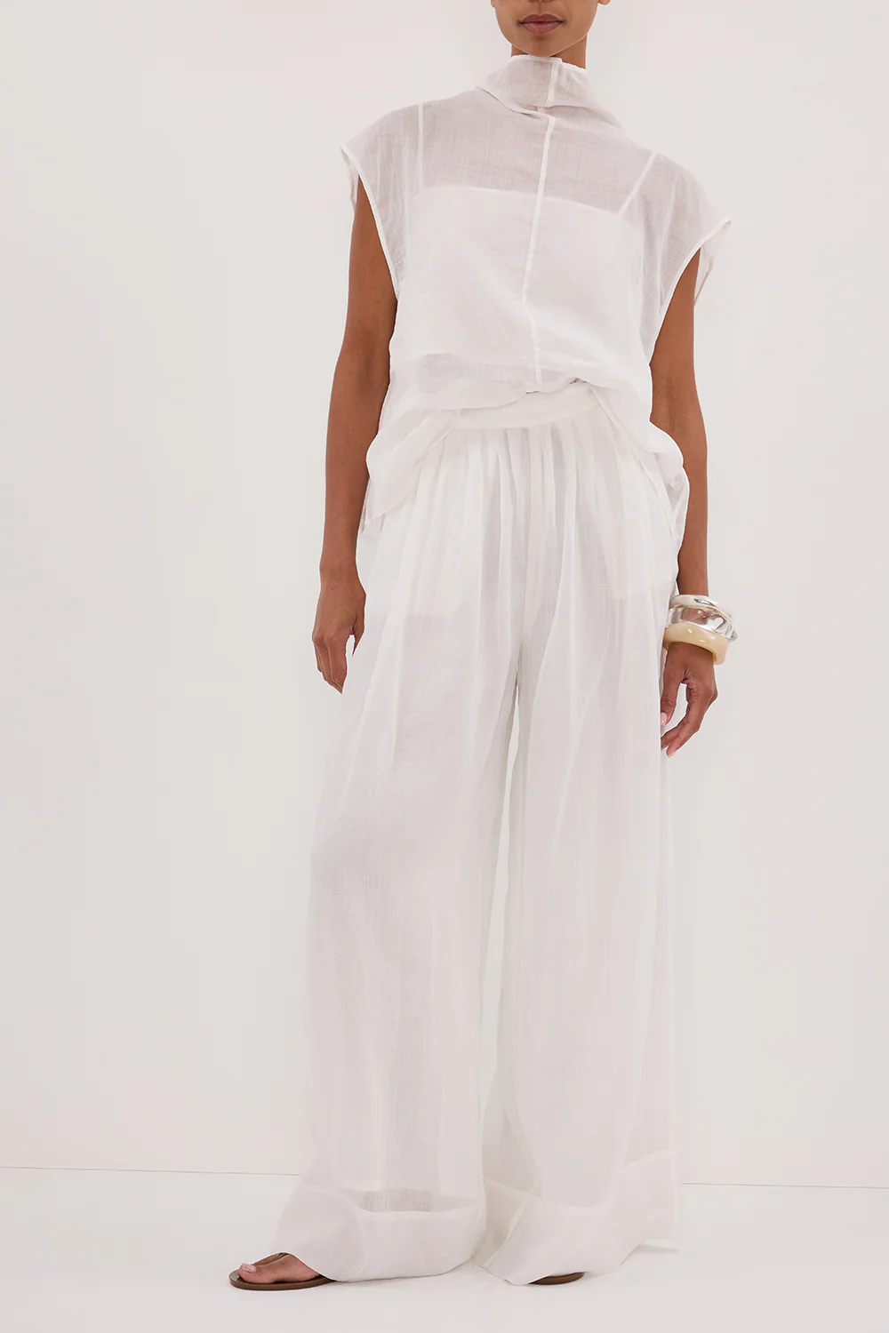 CARMEL WHITE RAMIE PANT - Image 2