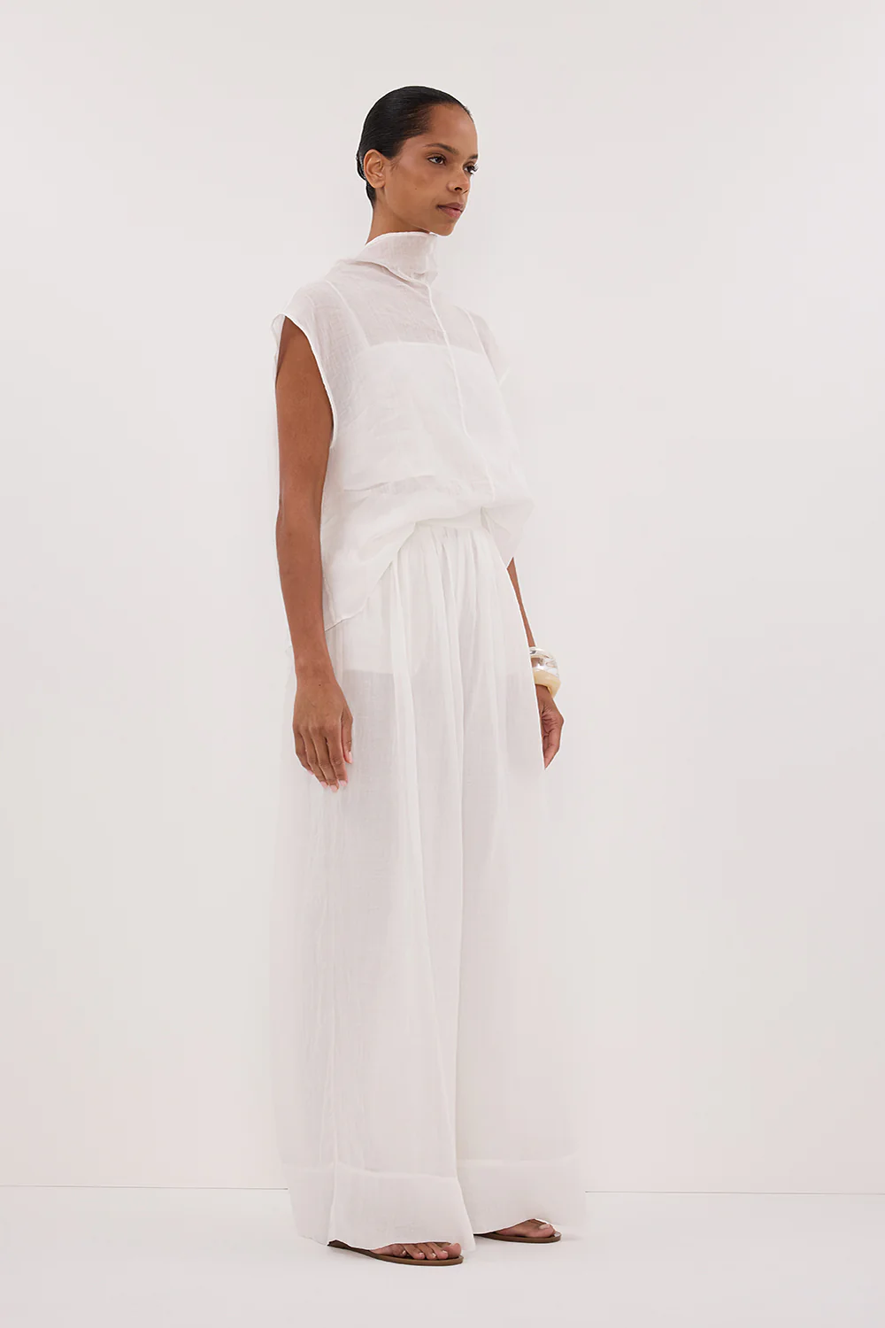 CARMEL WHITE RAMIE PANT - Image 3