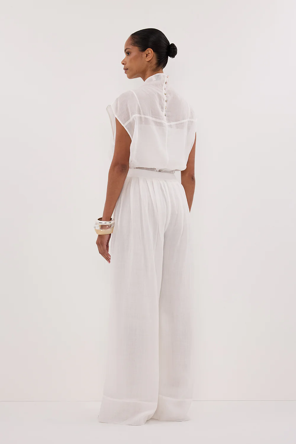 CARMEL WHITE RAMIE PANT - Image 4