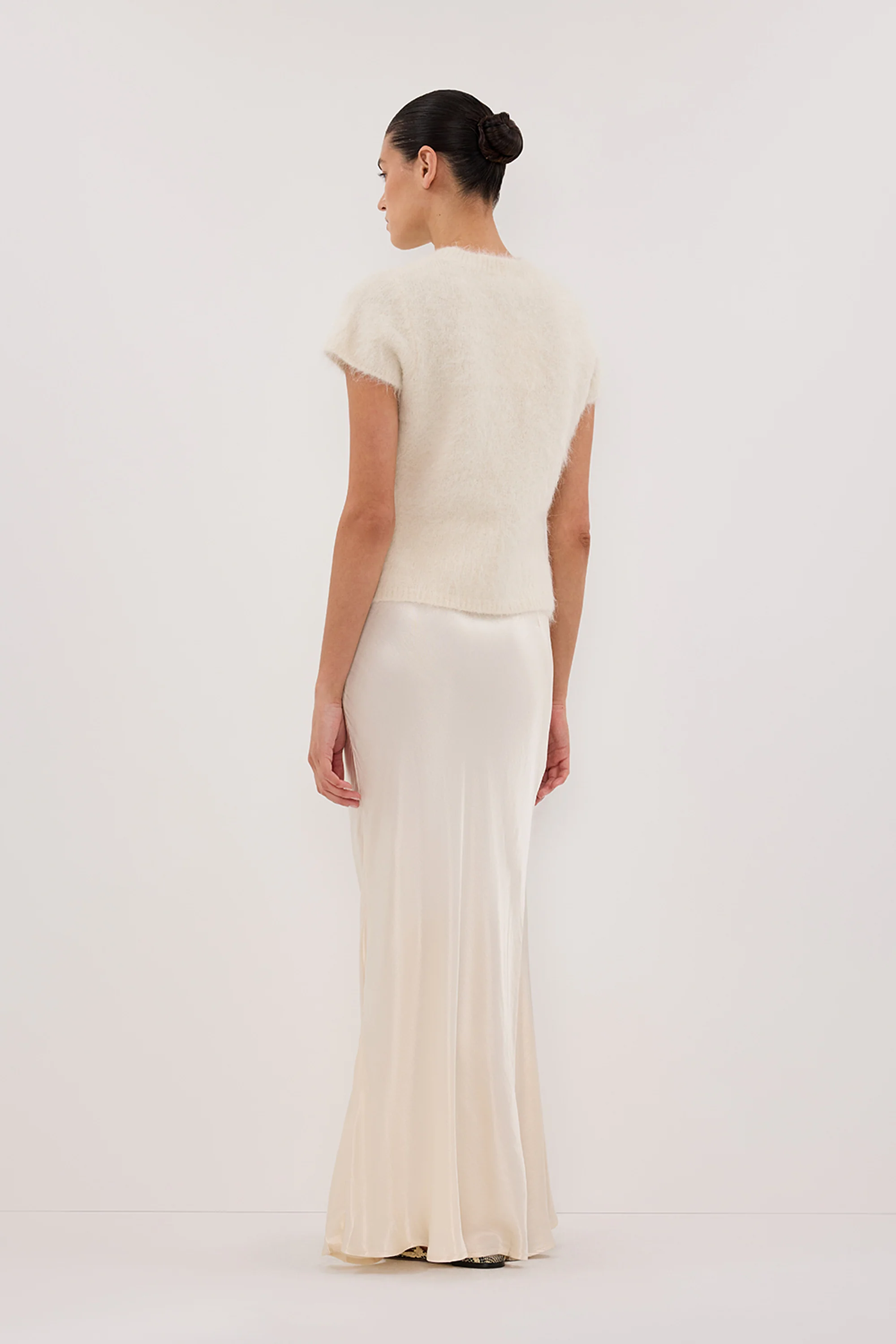 CHARLI CREAM SATIN MAXI SKIRT - Image 4