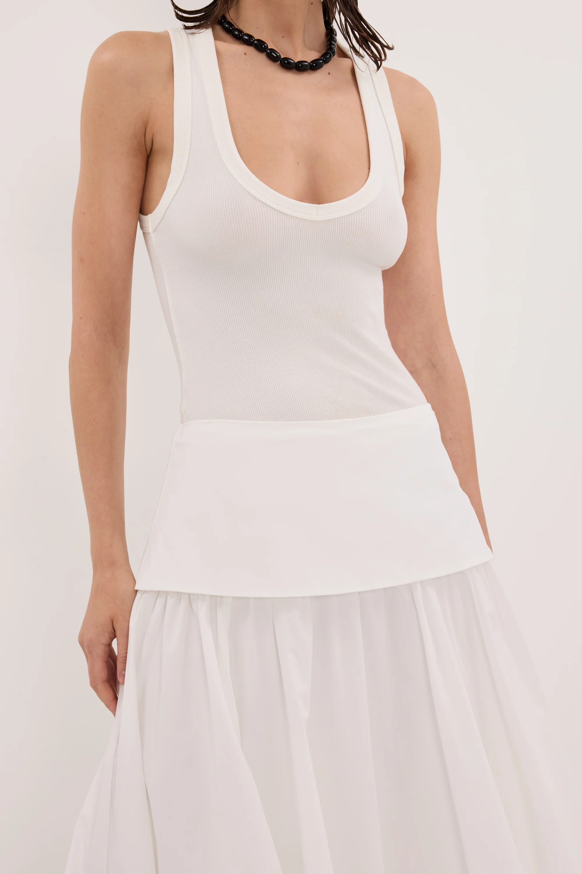 CLAIRE WHITE COTTON MIDI SKIRT - Image 11