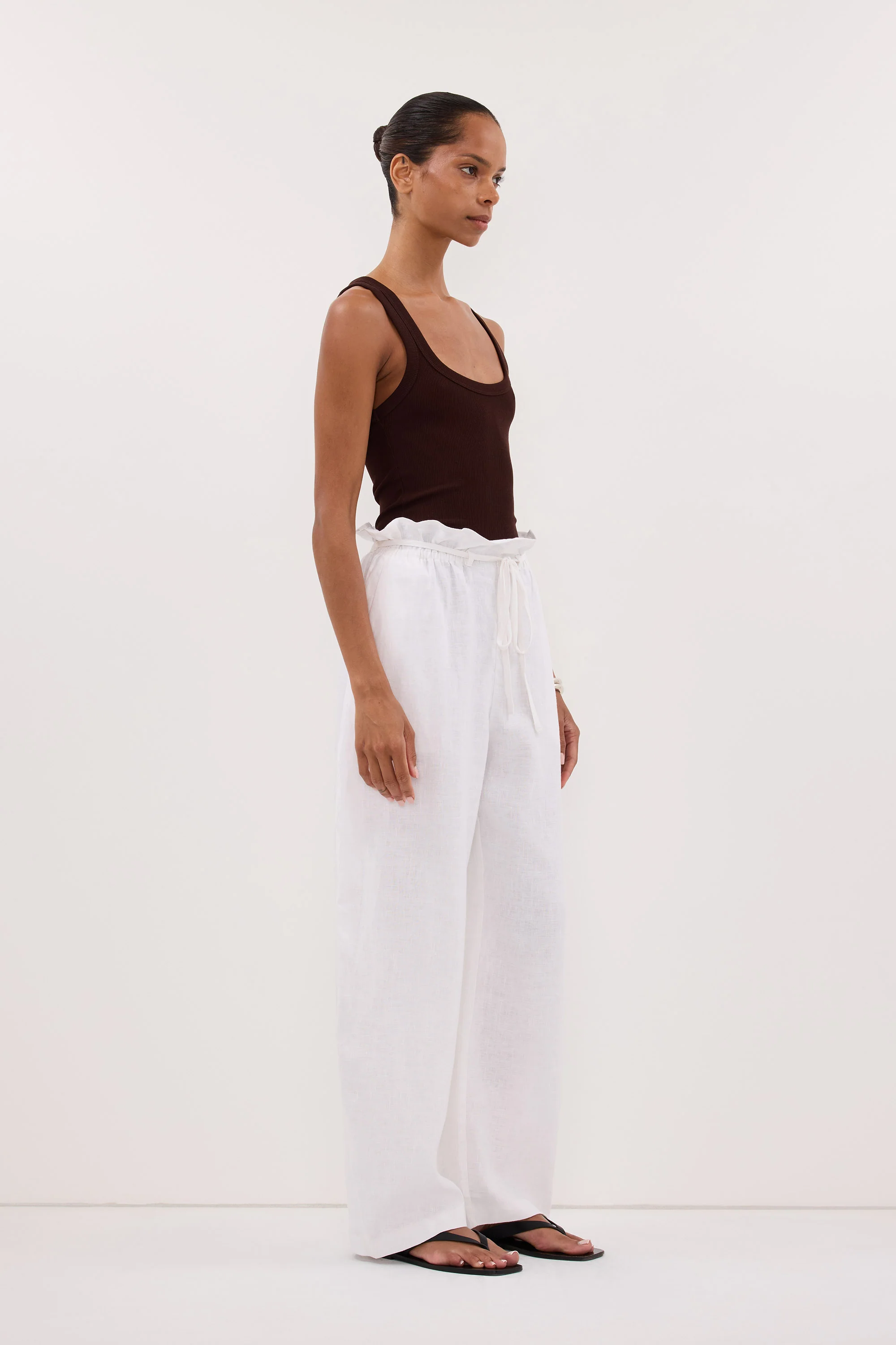 CLARA BURNT CHOC SCOOP NECK TANK TOP - Image 3