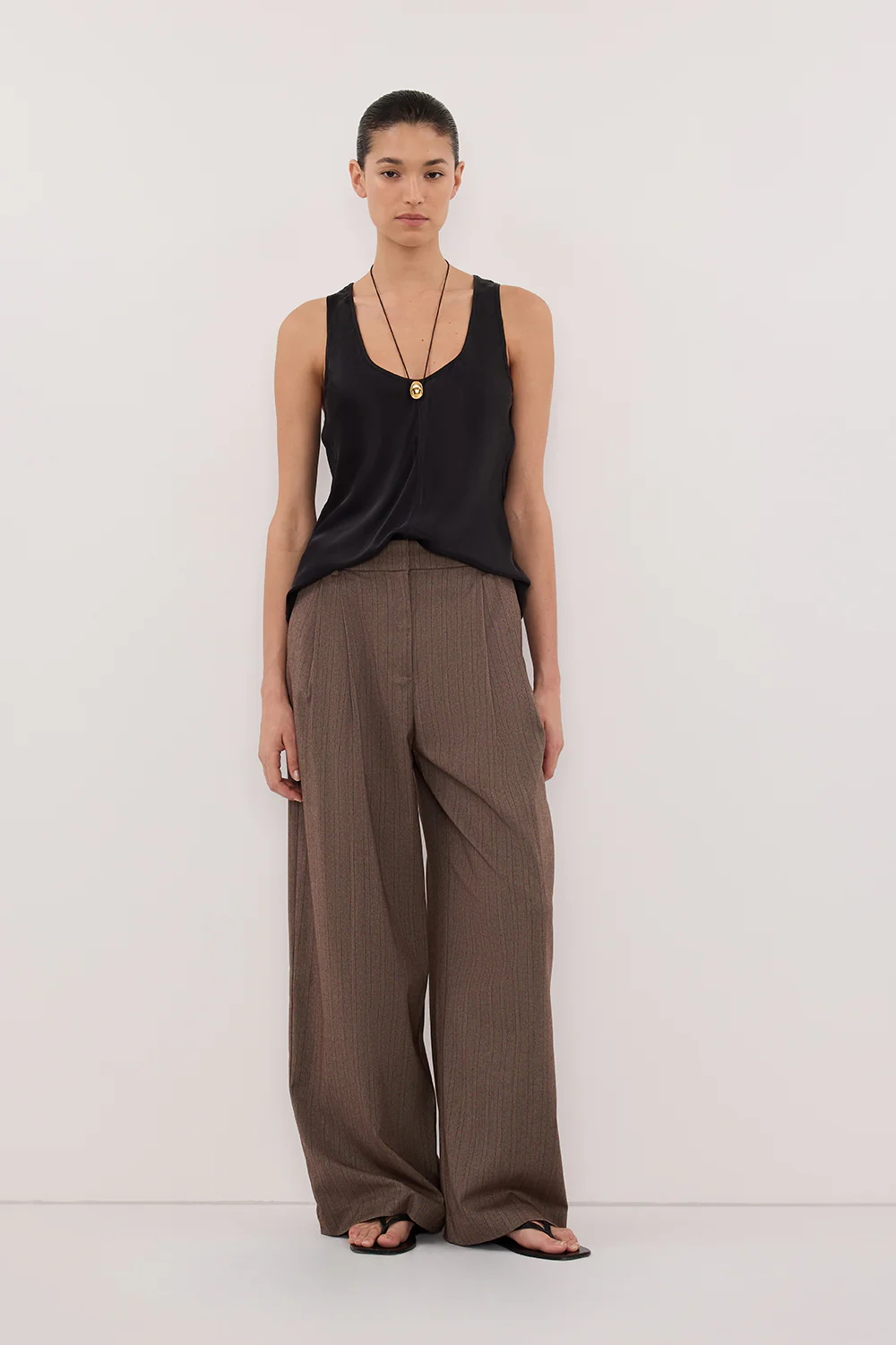 COLETTE BLACK SILK CAMI TOP