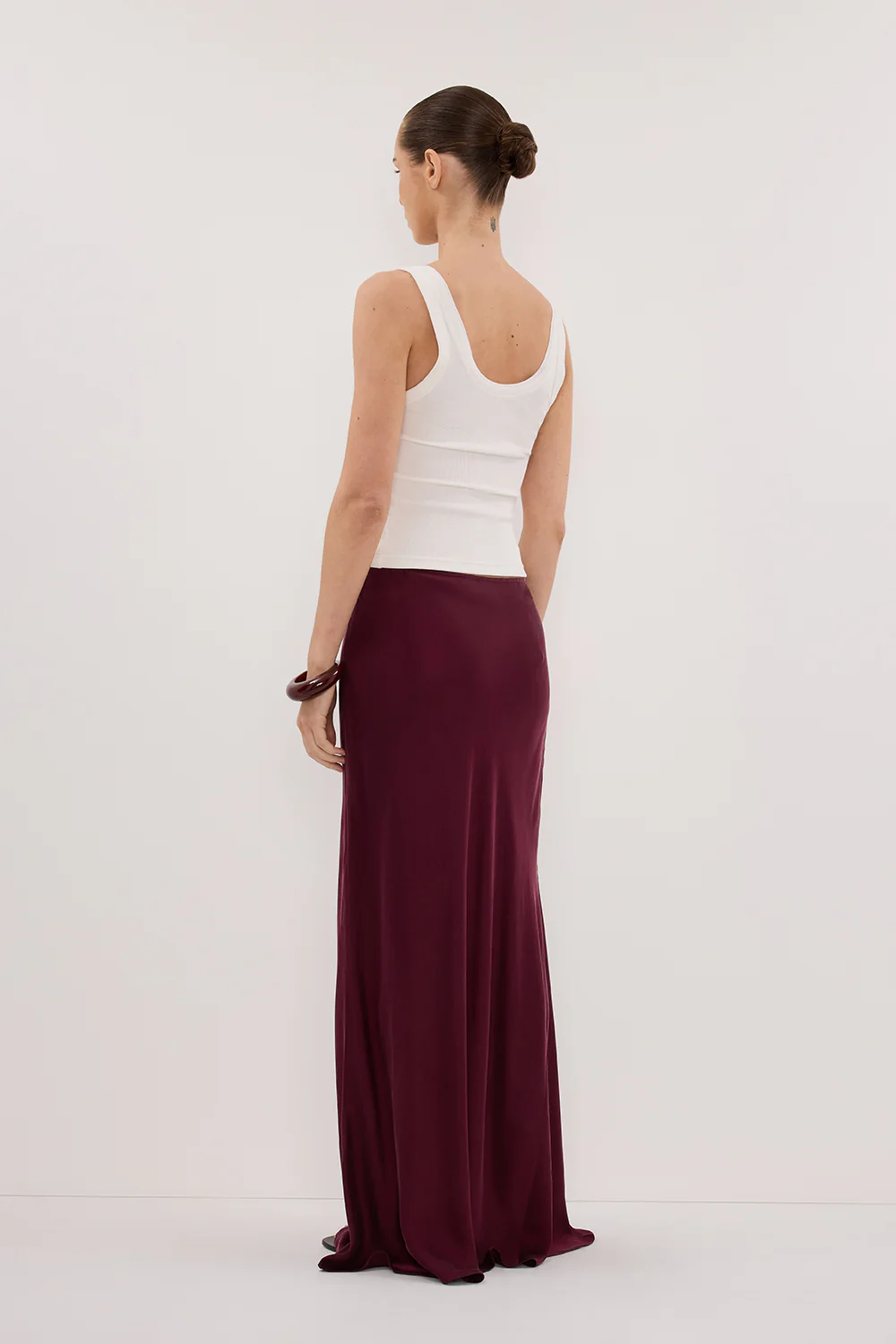 COLETTE MERLOT SILK MAXI SKIRT - Image 7