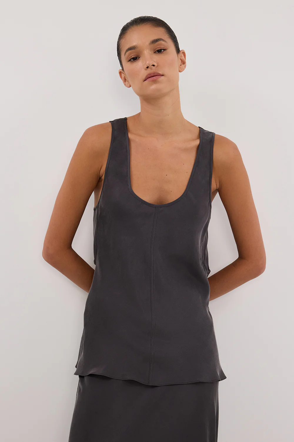 COLETTE PETROL SILK CAMI TOP - Image 2