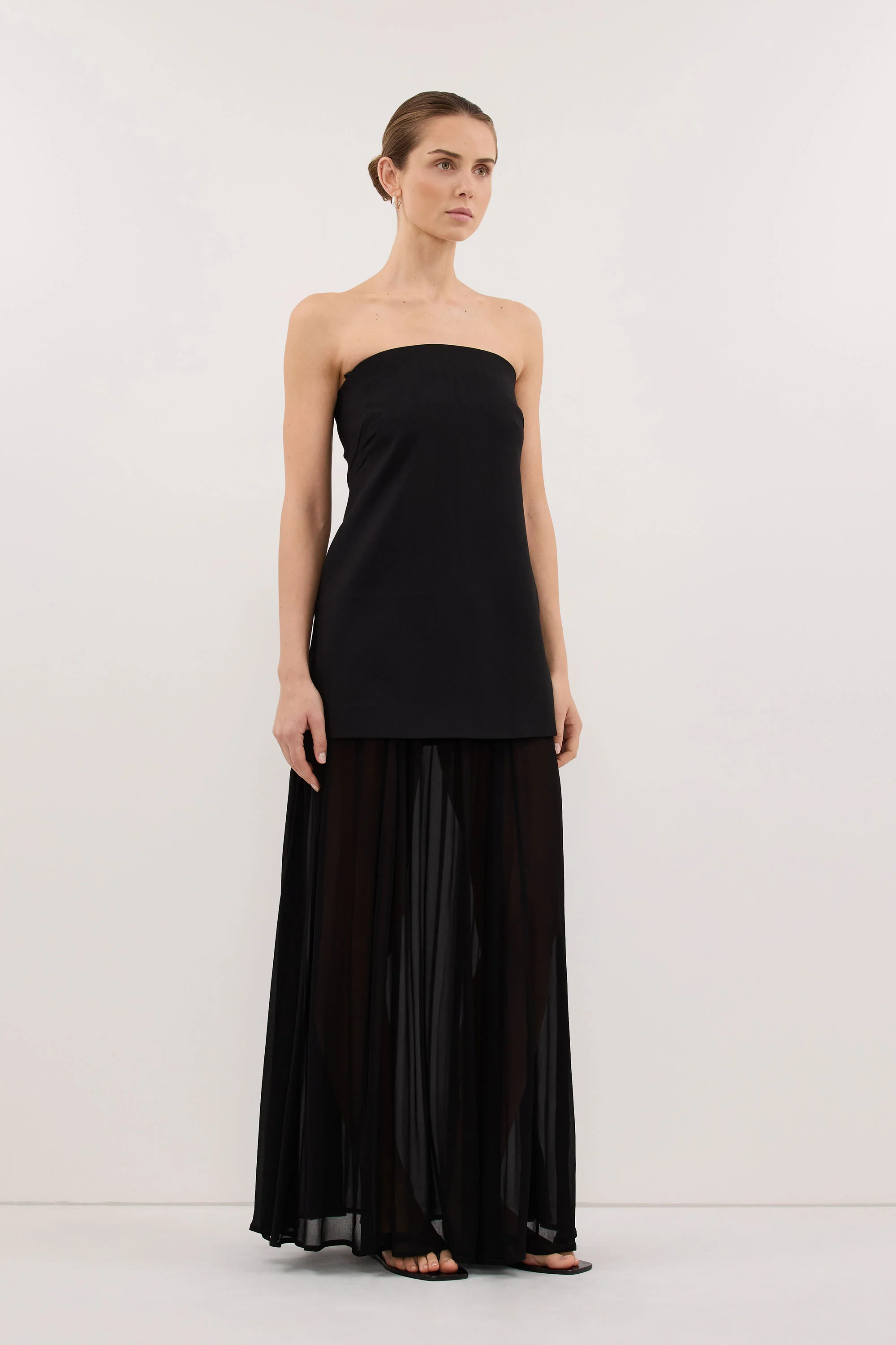 CYRUS BLACK STRAPLESS TUNIC TOP - Image 3