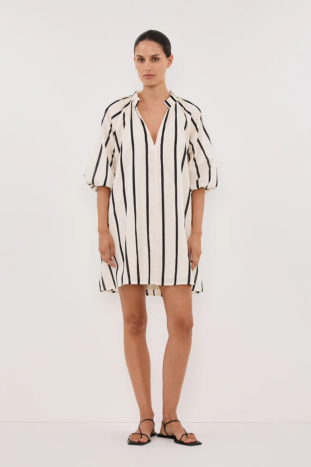 ELLIOT CREAM STRIPE SMOCK DRESS