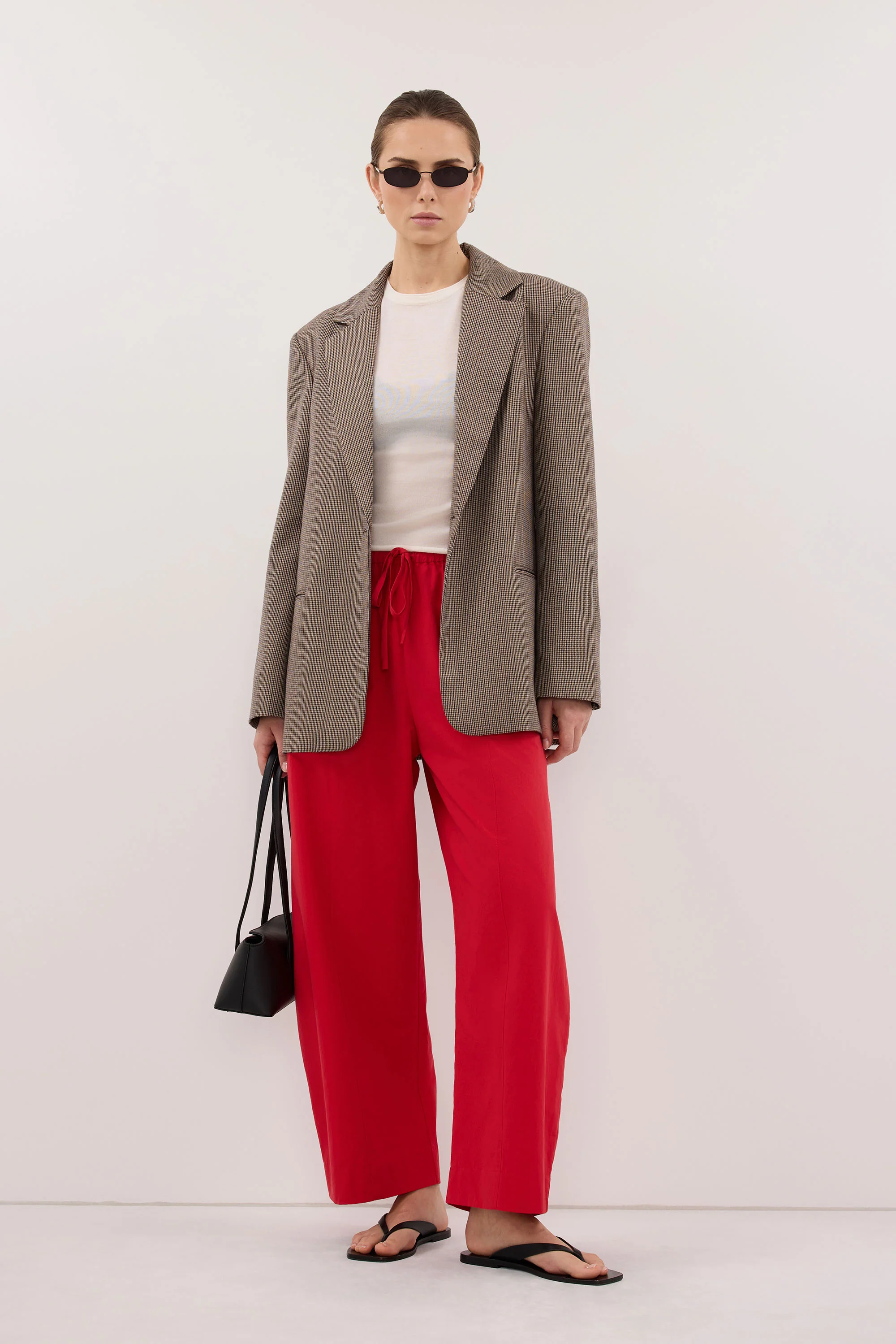 ELLORY BUFF OVERSIZED HOUNDSTOOTH BLAZER - Image 3