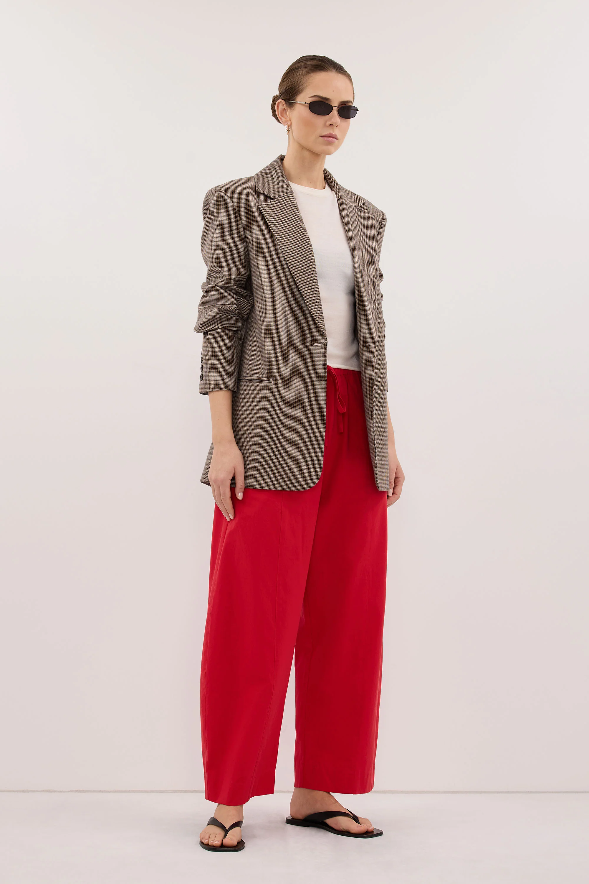 ELLORY BUFF OVERSIZED HOUNDSTOOTH BLAZER - Image 4