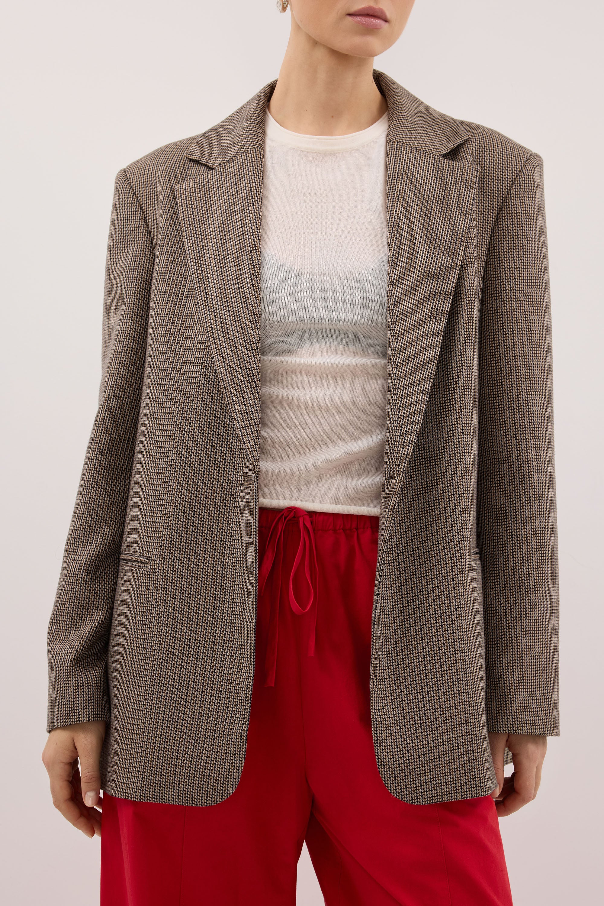 ELLORY BUFF OVERSIZED HOUNDSTOOTH BLAZER - Image 6