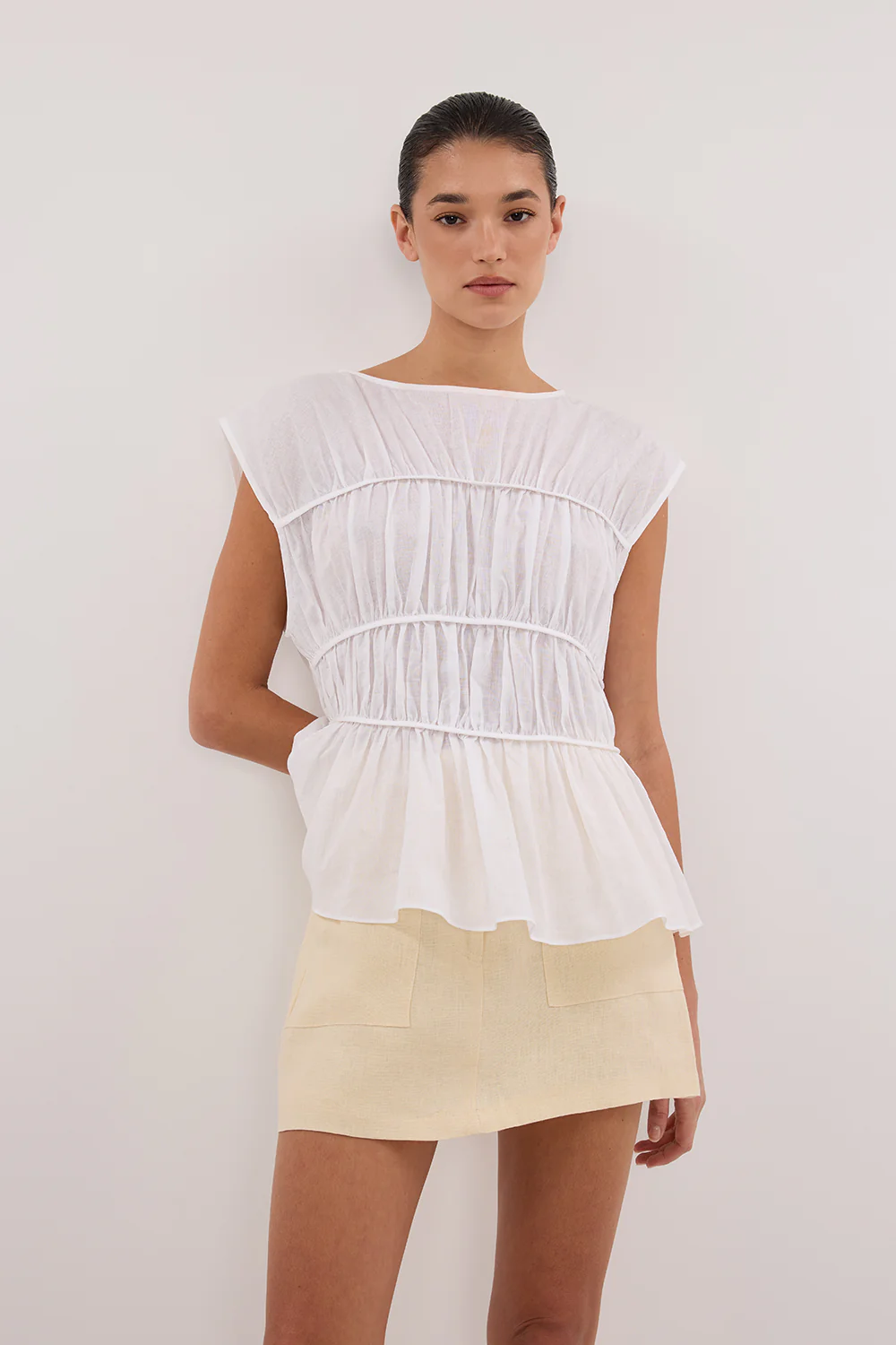 EVA LEMON LINEN SKORT - Image 2