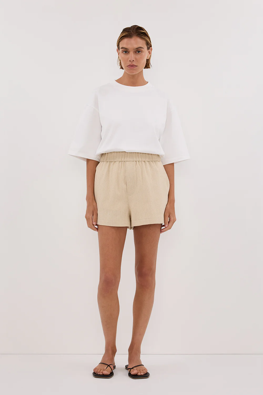 FRANKIE OAT TWEED ELASTIC SHORT - Image 5