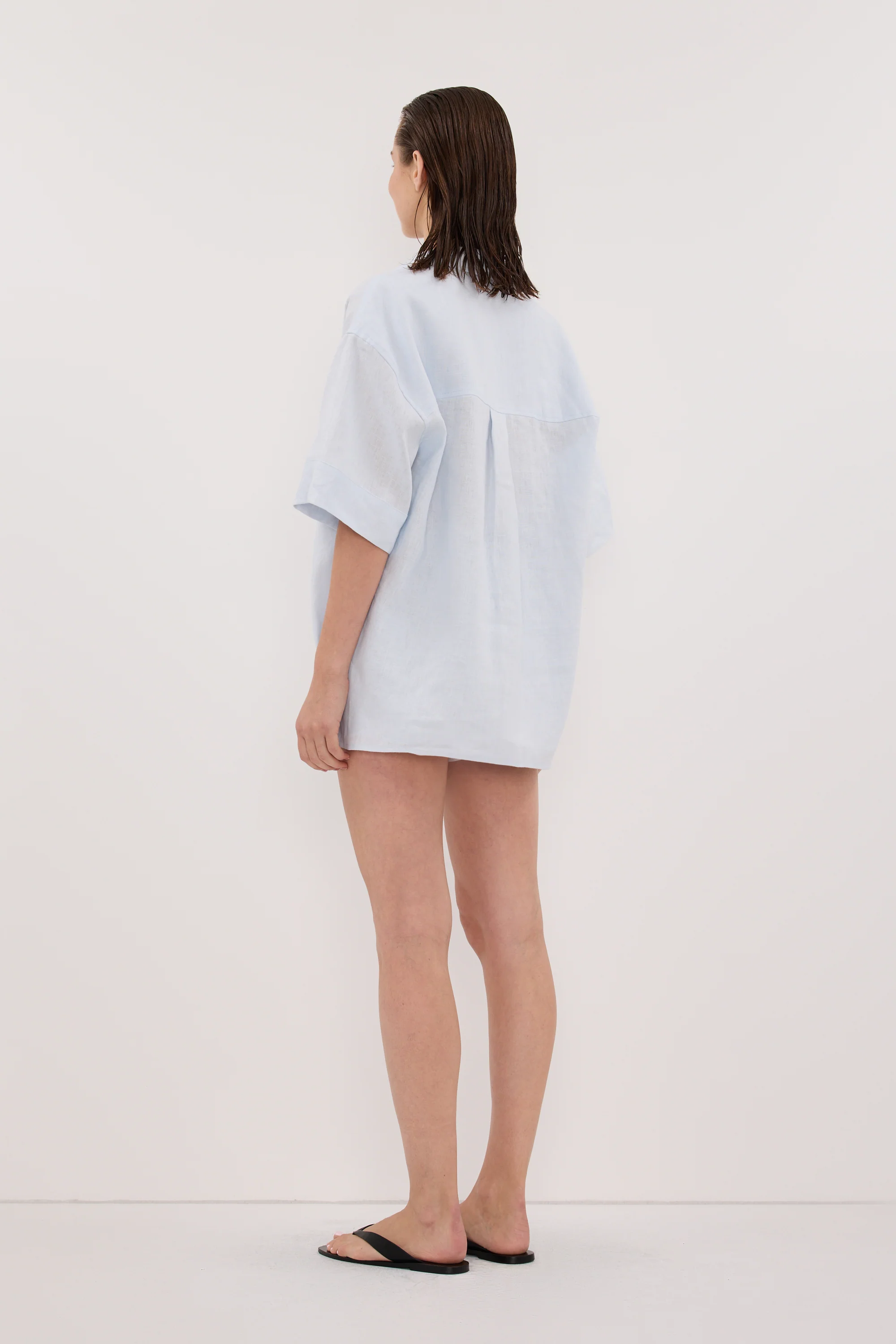 HELENA CORNFLOWER OVERSIZED LINEN SHIRT - Image 4