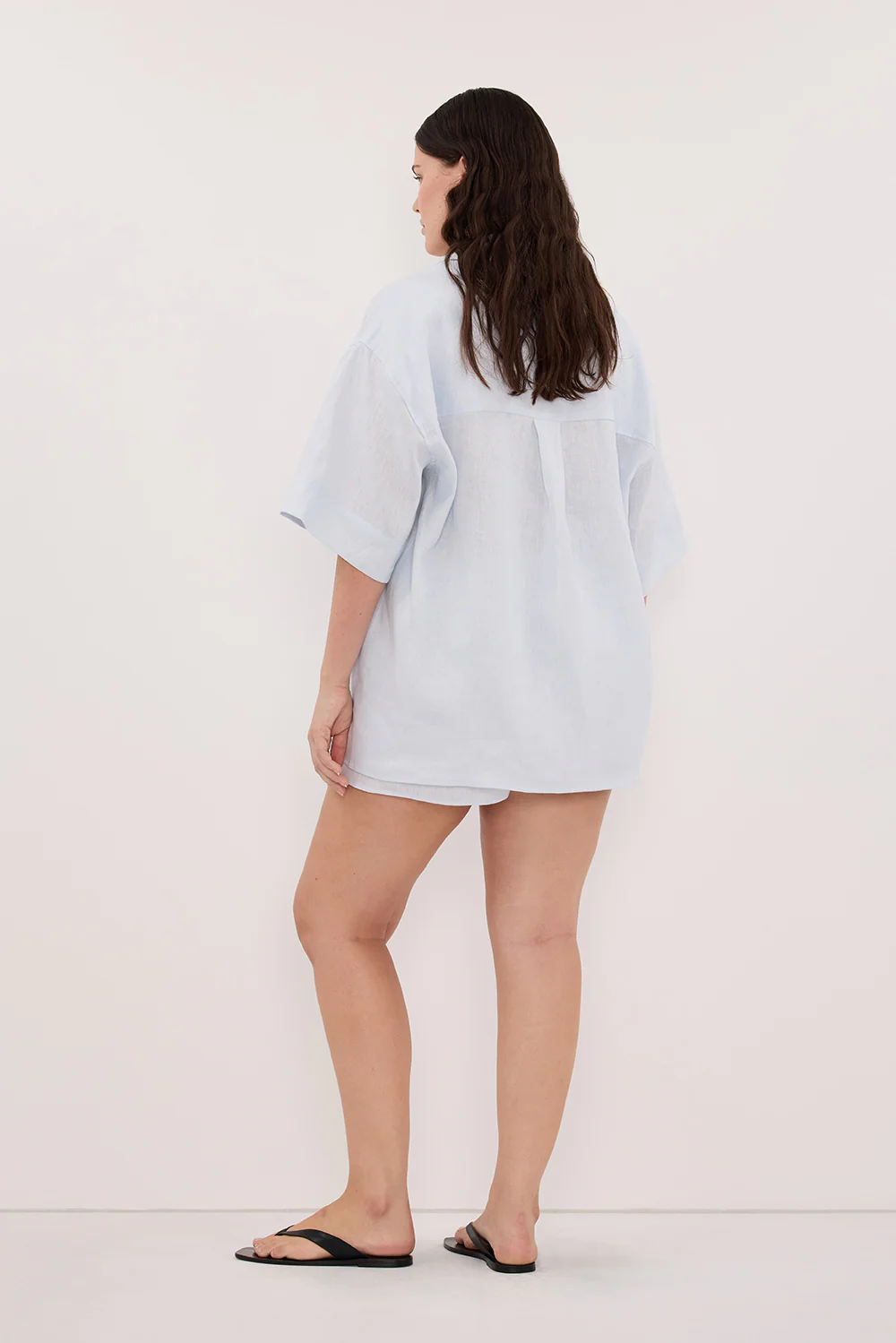 HELENA CORNFLOWER OVERSIZED LINEN SHIRT - Image 9