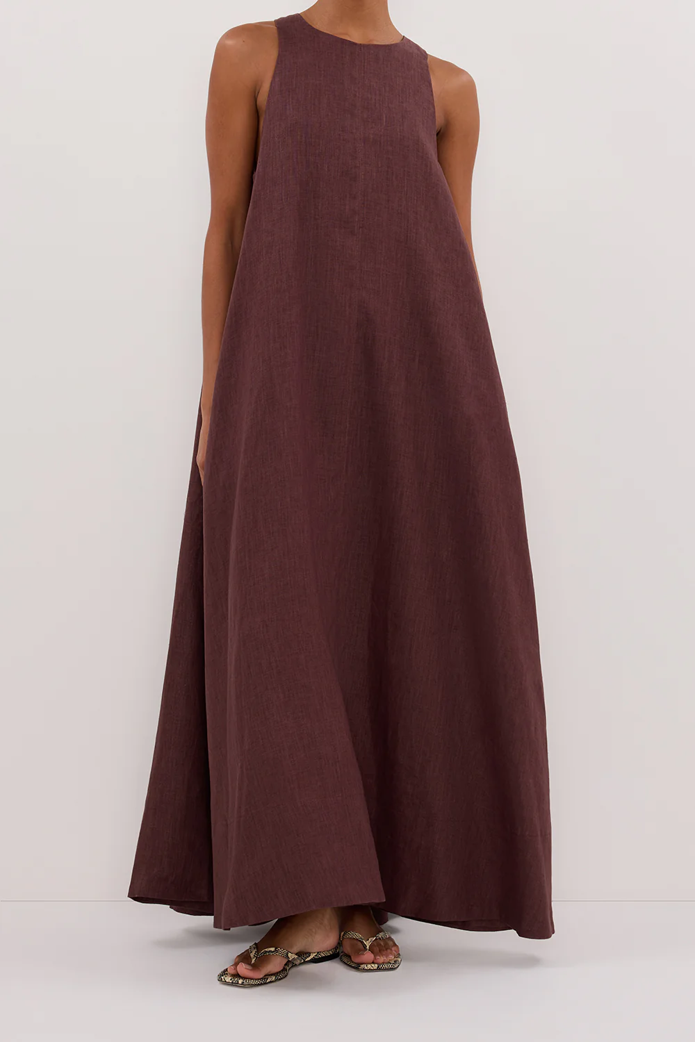 ISABELLE WALNUT LINEN MIDI DRESS - Image 2
