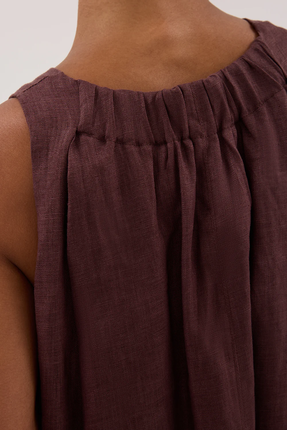 ISABELLE WALNUT LINEN MIDI DRESS - Image 5