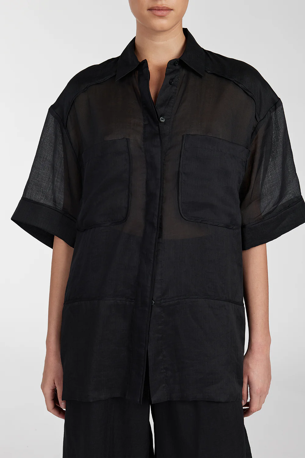 KAI BLACK RAMIE RESORT SHIRT - Image 5