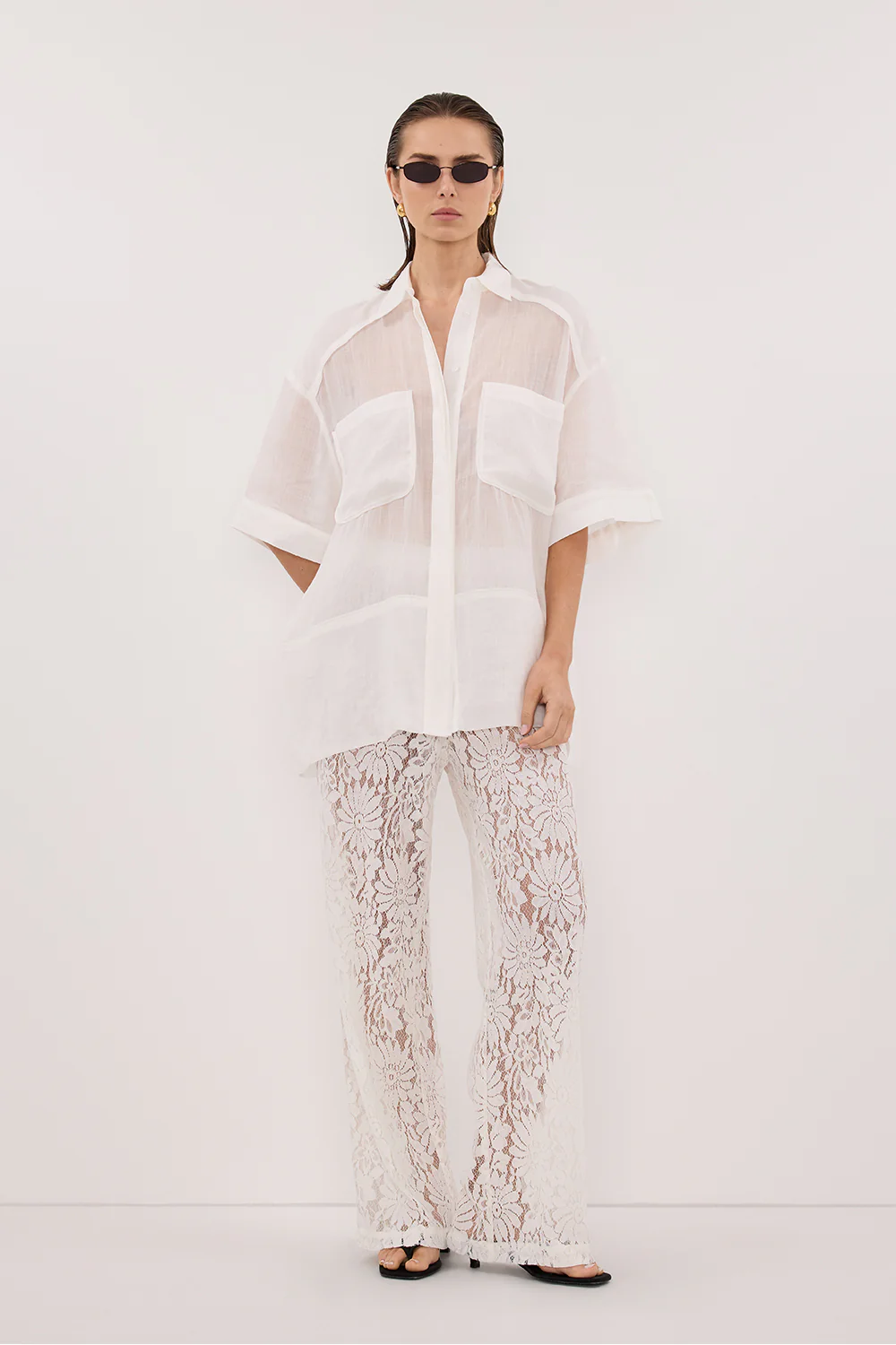 KAI WHITE RAMIE RESORT SHIRT