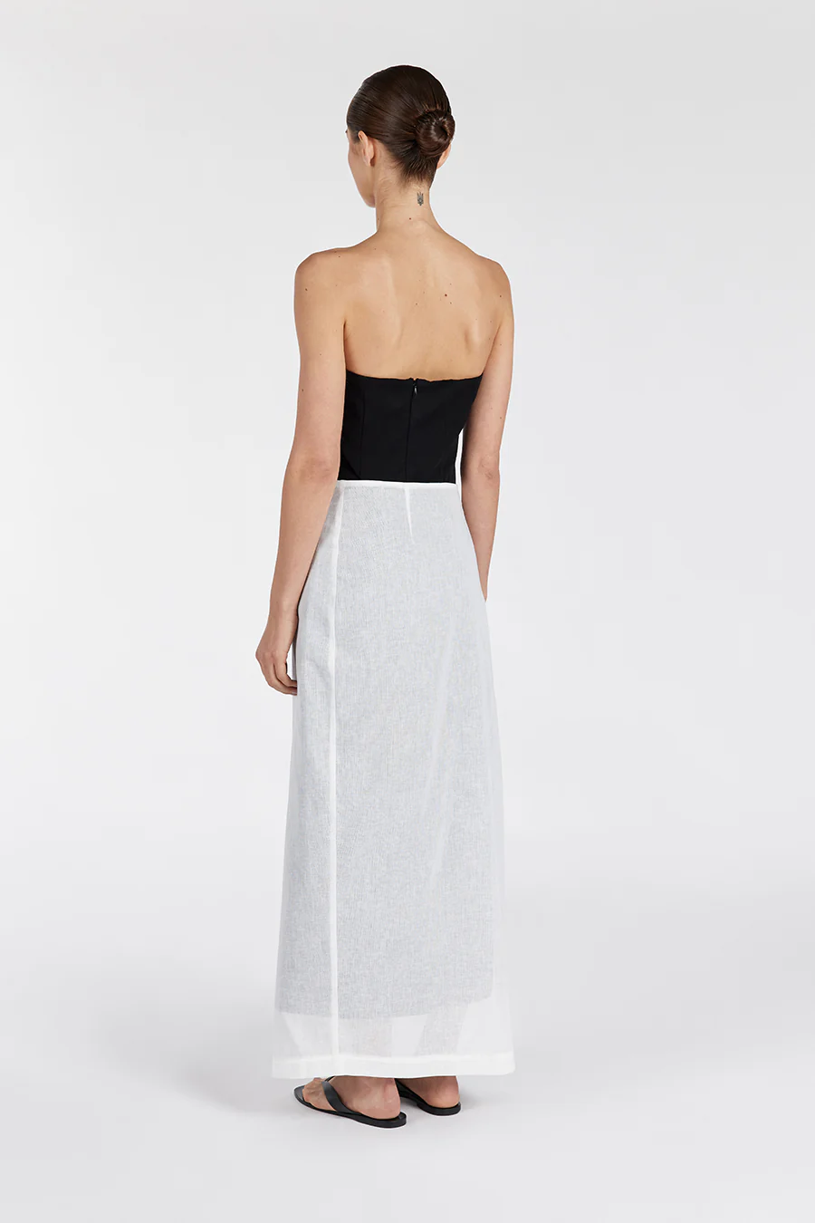 LINA WHITE SARONG SHEER SKIRT - Image 4