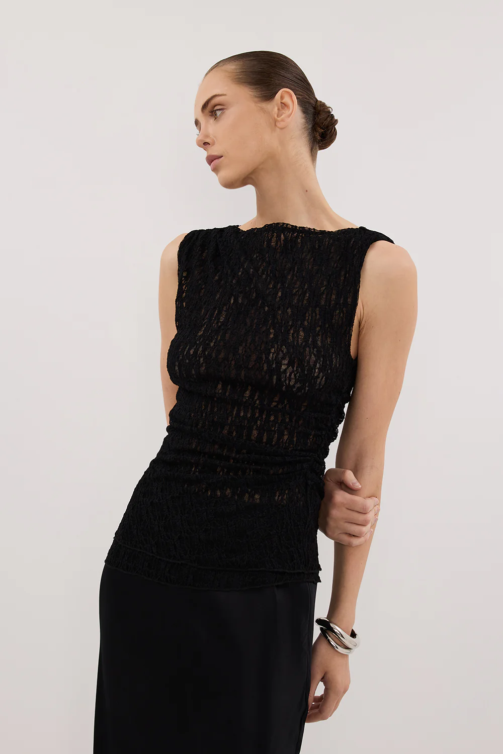 LIZZIE BLACK SLEEVELESS LACE TOP - Image 2