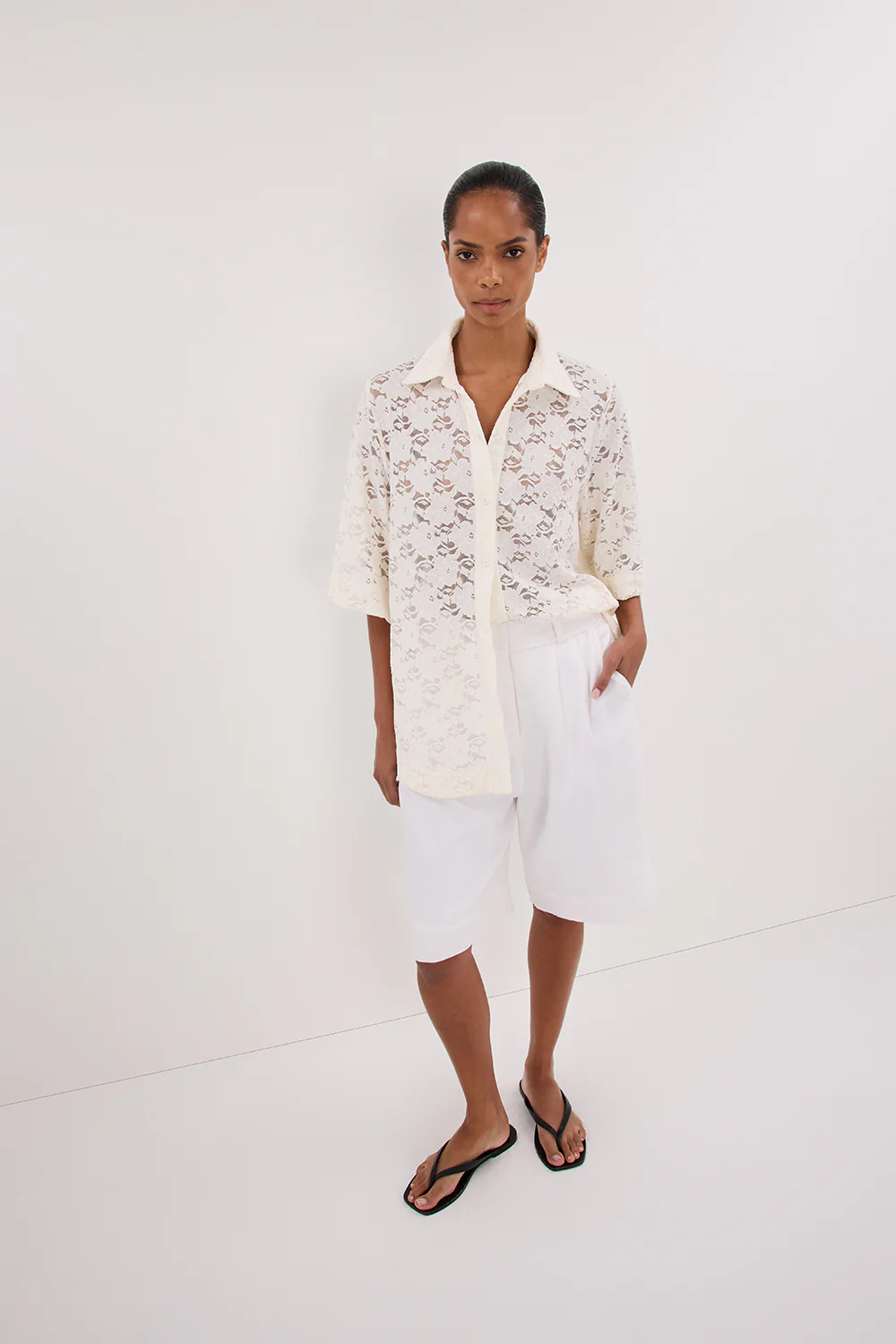LOULA WHITE LACE SHIRT - Image 5