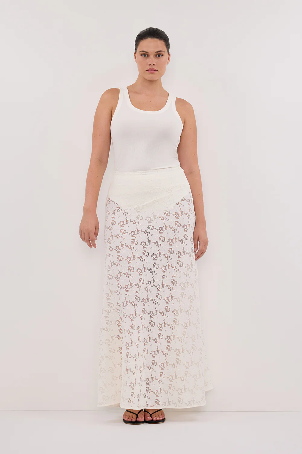 LOULA WHITE LACE MAXI SKIRT - Image 7