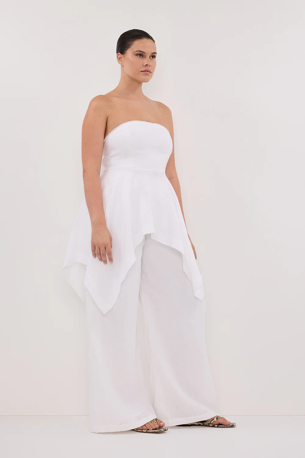 LUNA WHITE LINEN HANDKERCHIEF TOP - Image 8