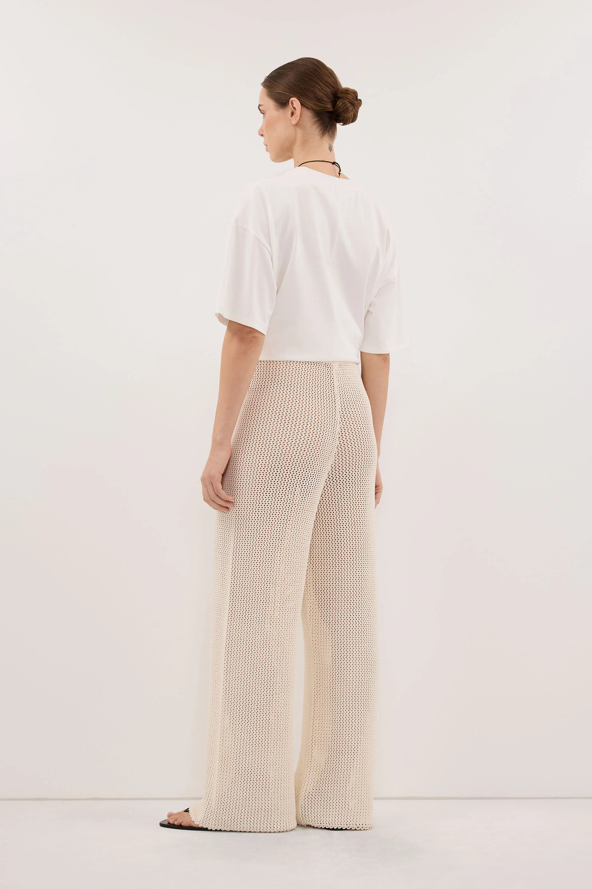 NALIA NATURAL OPEN KNIT WIDE PANT - Image 4