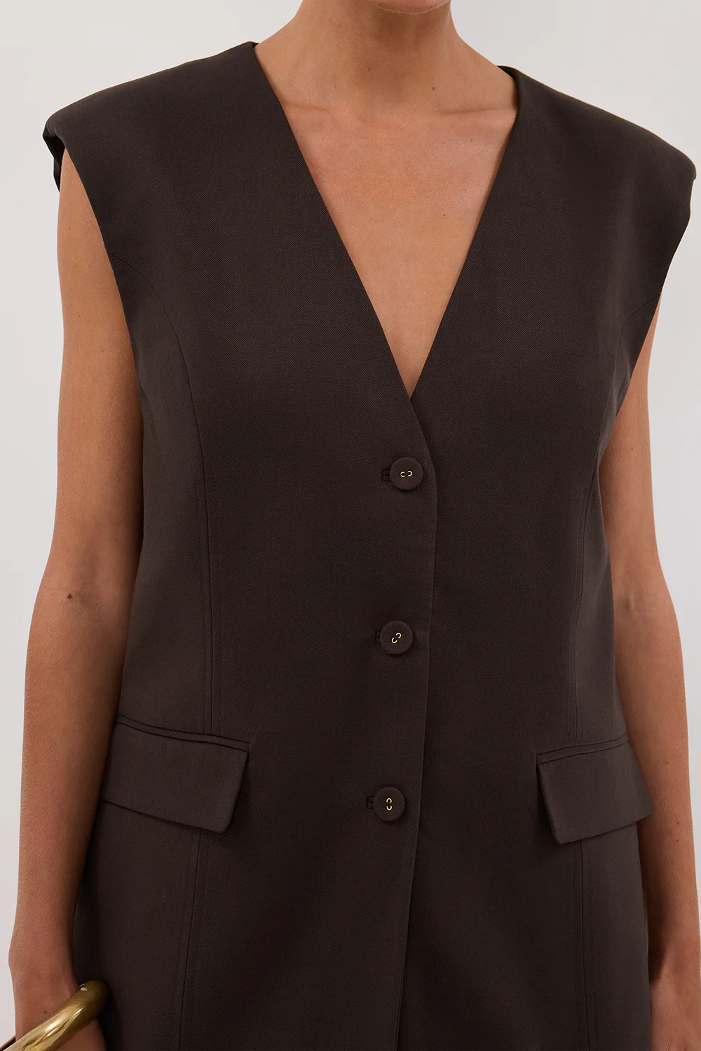 OLIVER BITTER CHOC OVERSIZED VEST - Image 6