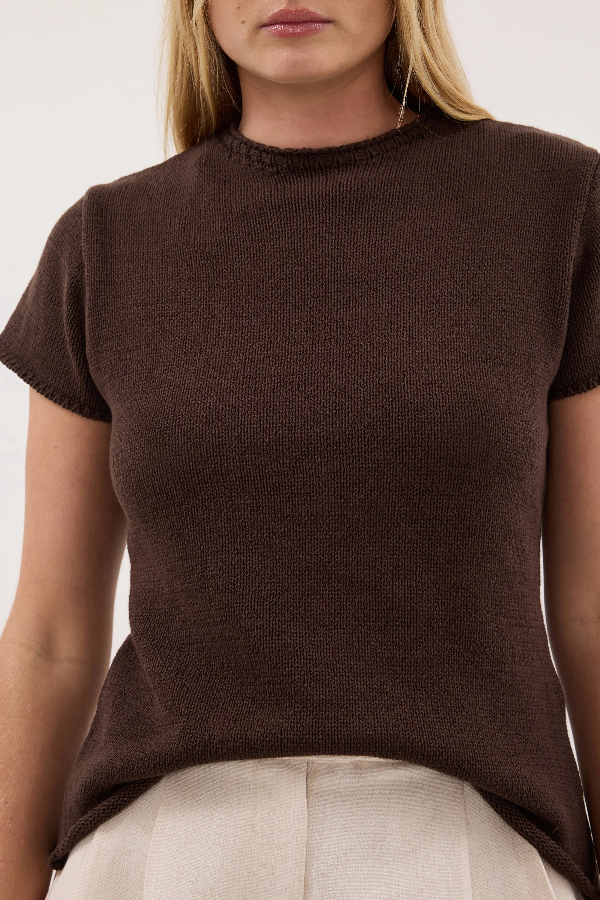 ORIA BURNT CHOC COTTON BABY TEE - Image 5