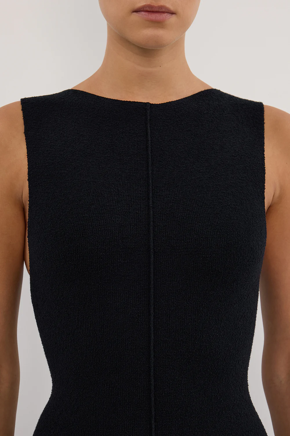 OWEN BLACK CREPE KNIT MIDI DRESS - Image 5