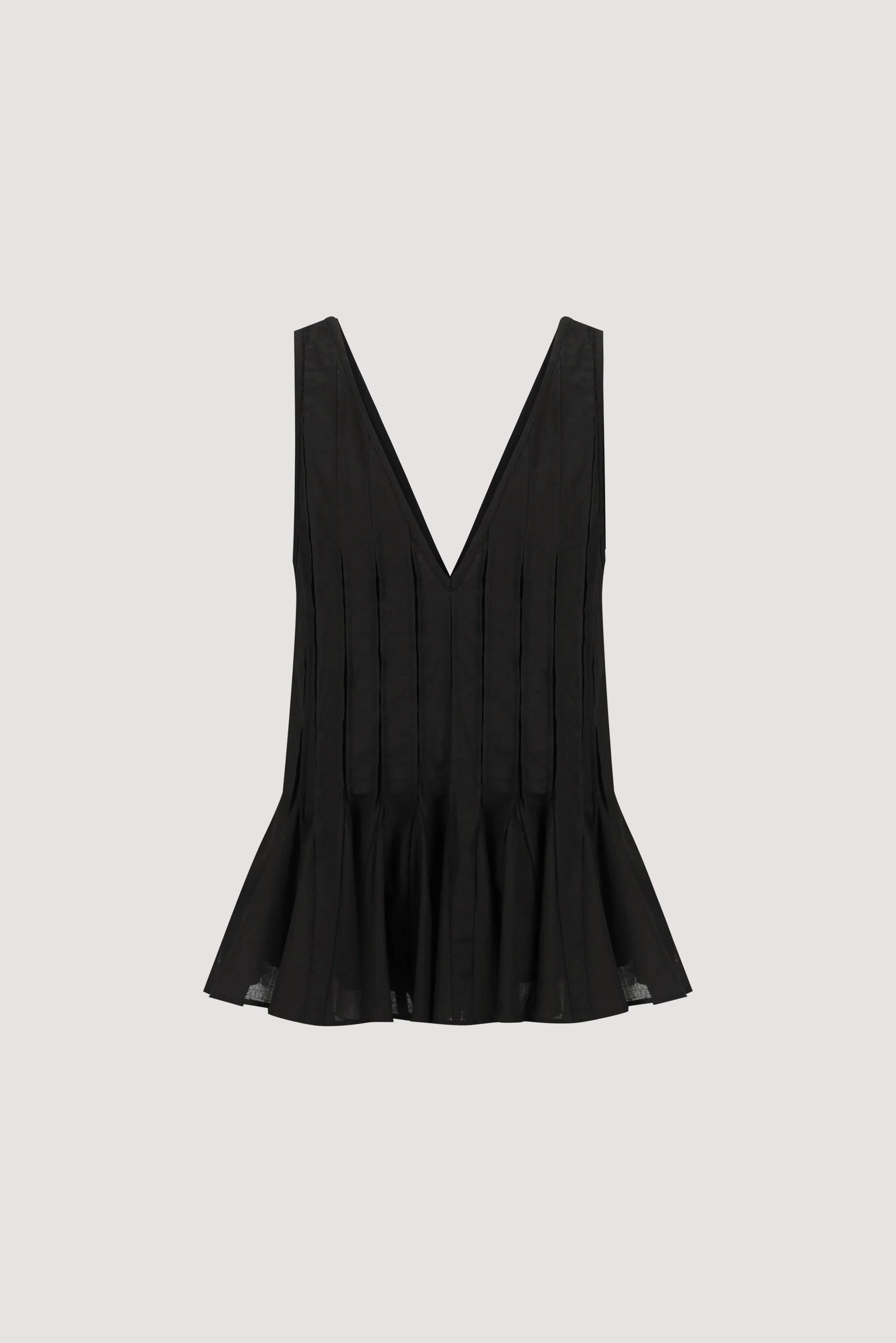 PIXIE BLACK LINEN GODET TOP - Image 8