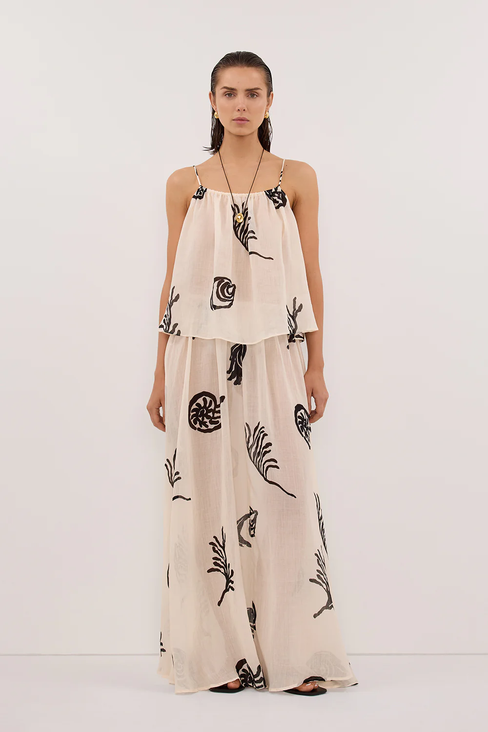 POSITANO SANDSTONE SLEEVELESS RAMIE  TOP