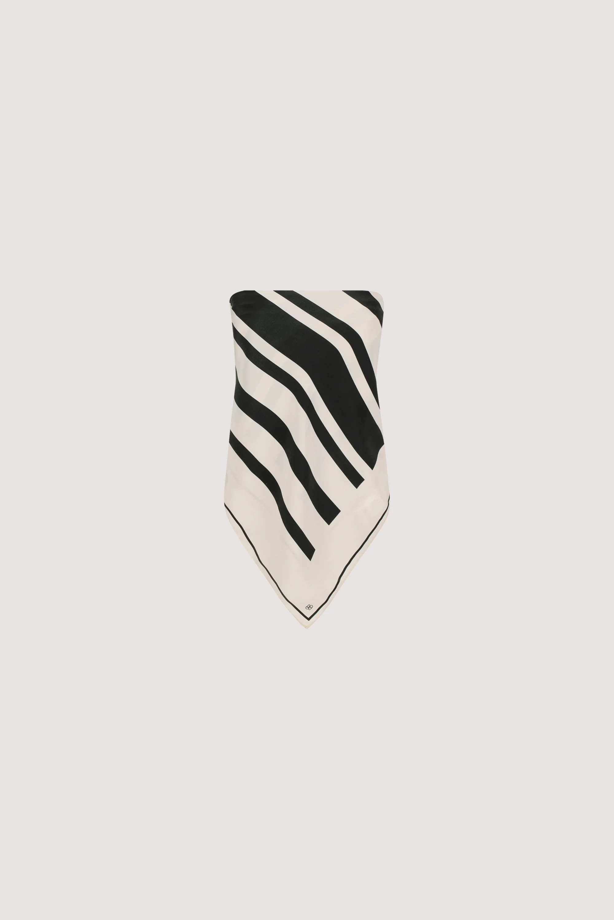 RAE BLACK STRIPE SILK SCARF TOP - Image 8