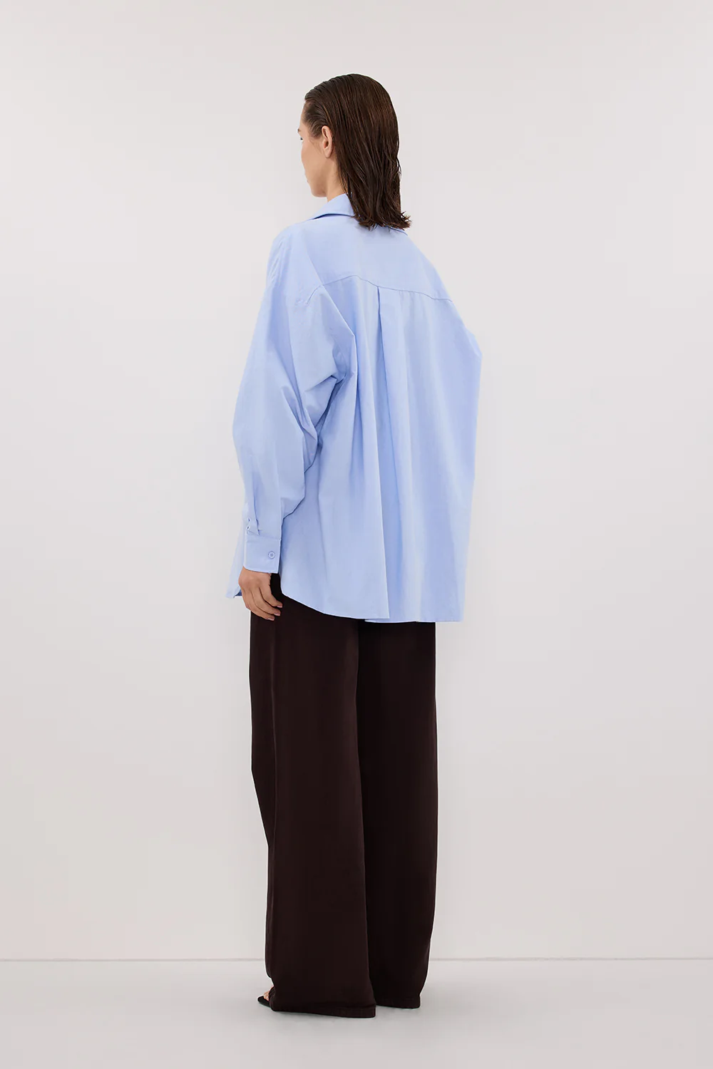 RHEA BLUE OVERSIZED COTTON SHIRT - Image 4