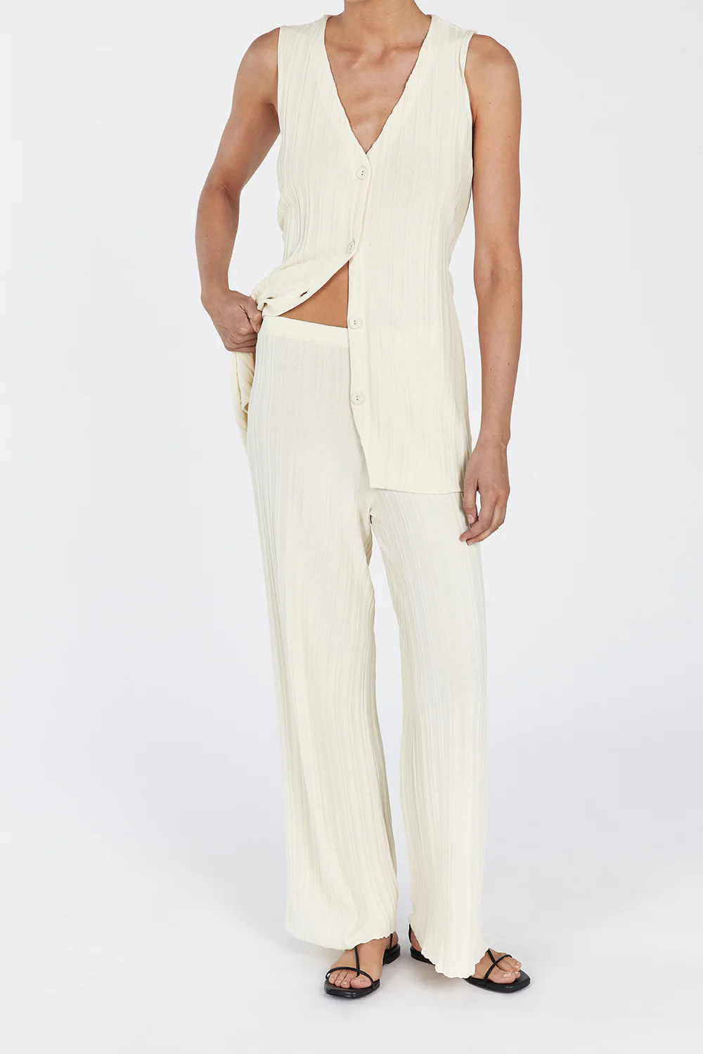 SYLVIA CREAM KNIT PANT - Image 2