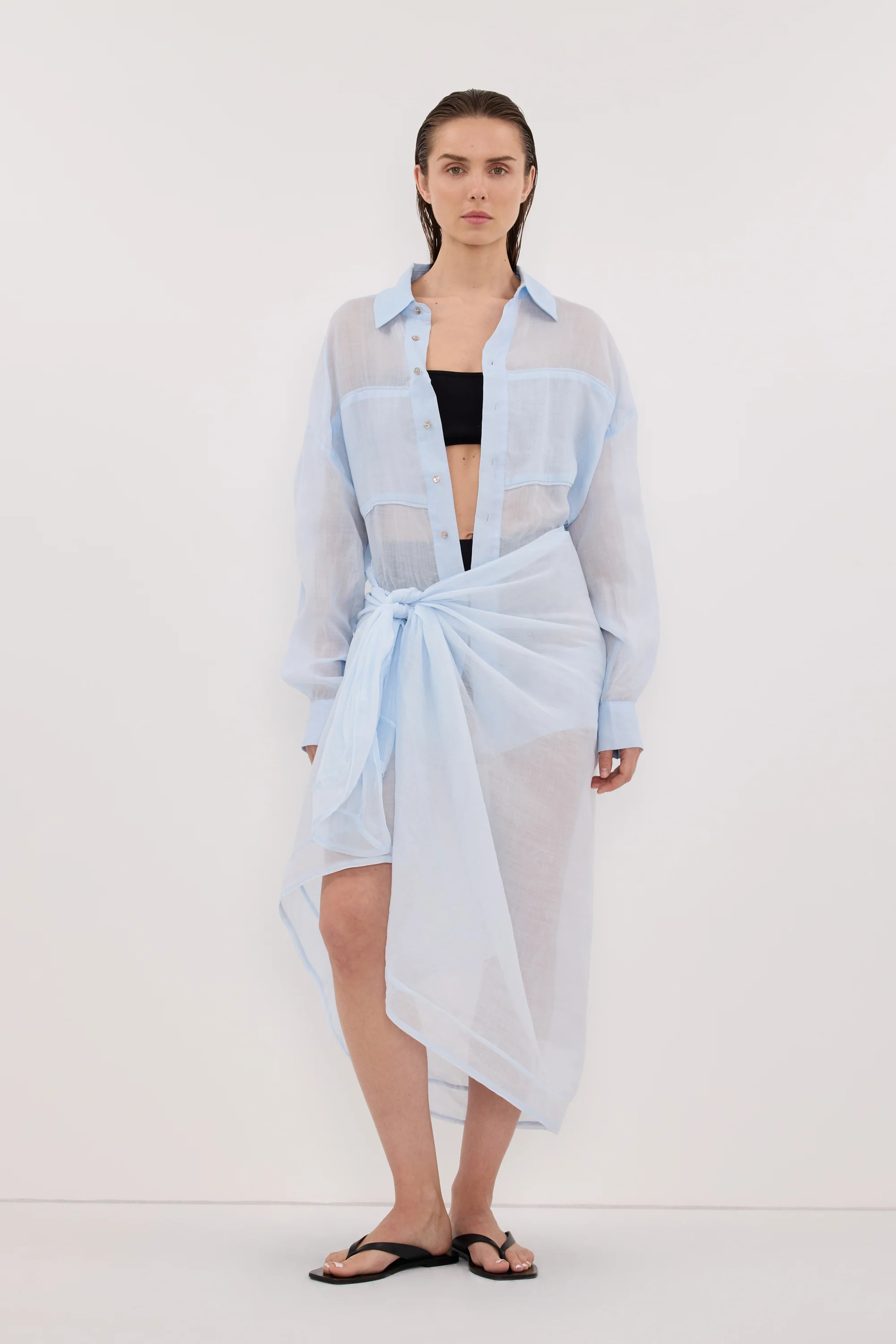 TROPEZ CORNFLOWER RAMIE SARONG