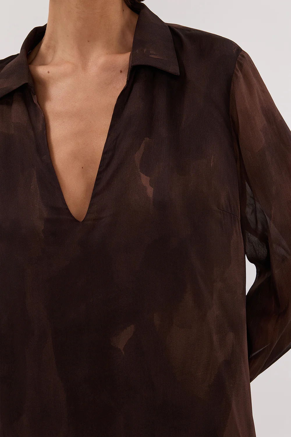 WILLOW CHOC LONG SLEEVE MINI DRESS - Image 5