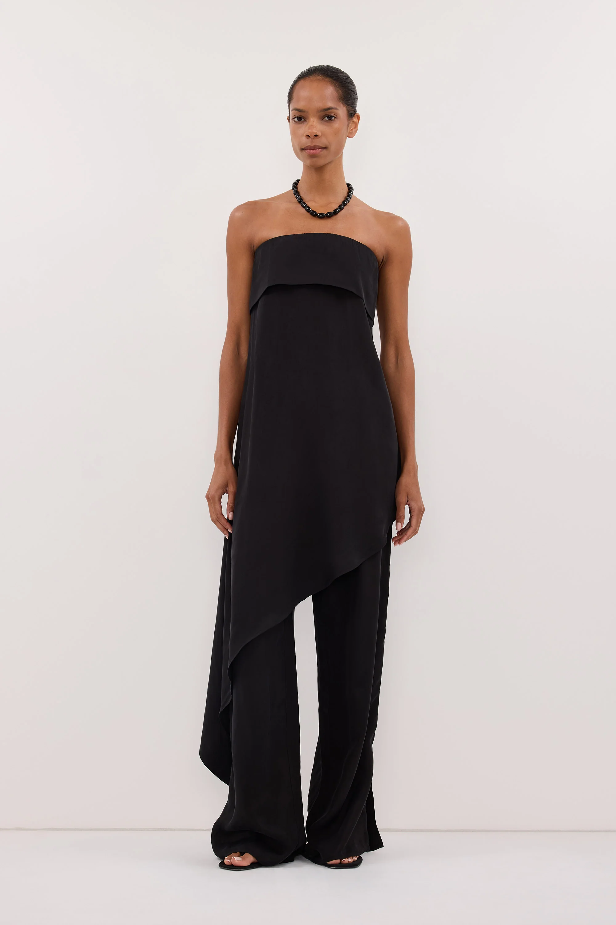 XENA BLACK CUPRO SIDE SPLIT PANT