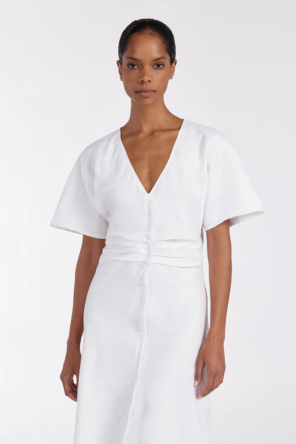 ZAHARA WHITE FRINGING MIDI DRESS - Image 2